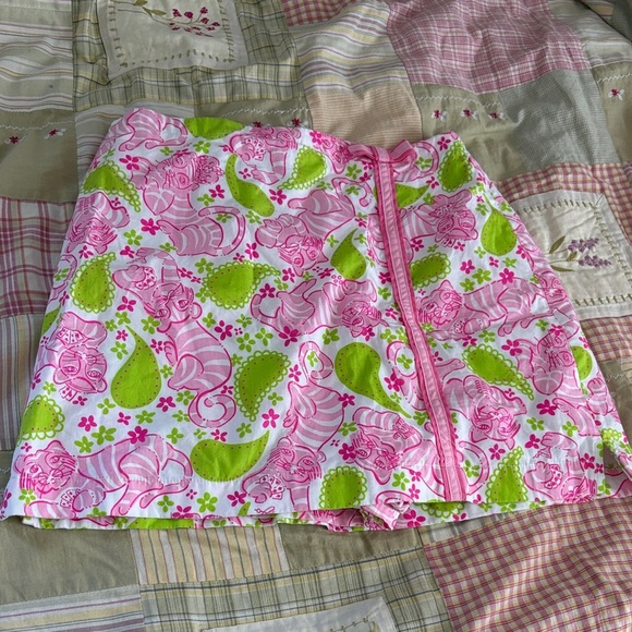 Lilly Pulitzer Pink and Green Mini Skort - size 12- Tiger pattern - Picture 1 of 5